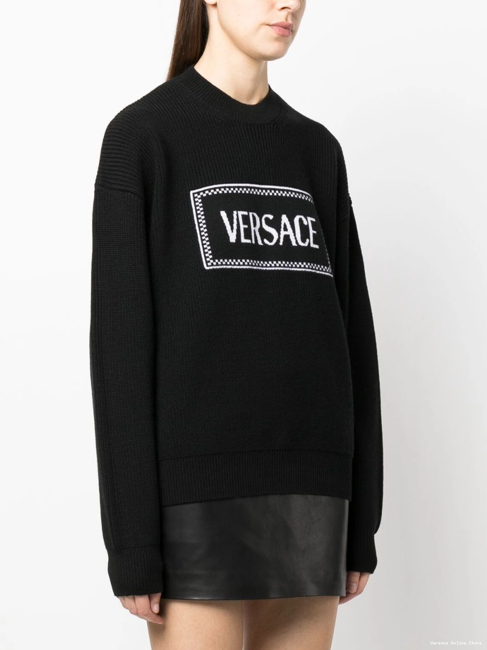 Cheap ribbed jumper Women logo-intarsia Versace 0715